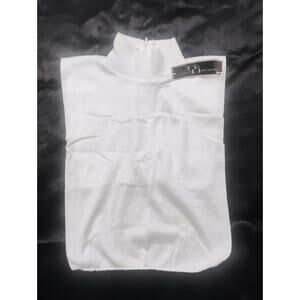 NWT Vintage Baar & Beards White Knit Mock Turtleneck Dickey Made in USA 1990s